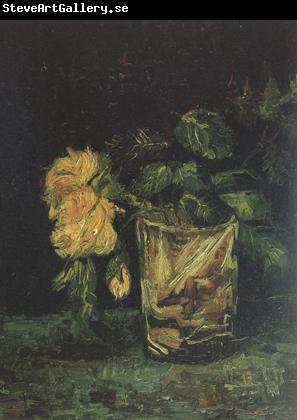 Vincent Van Gogh Glass with  Roses (nn04)